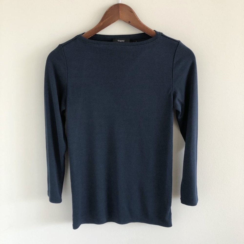 Theory Navy Crew Neck Sweater